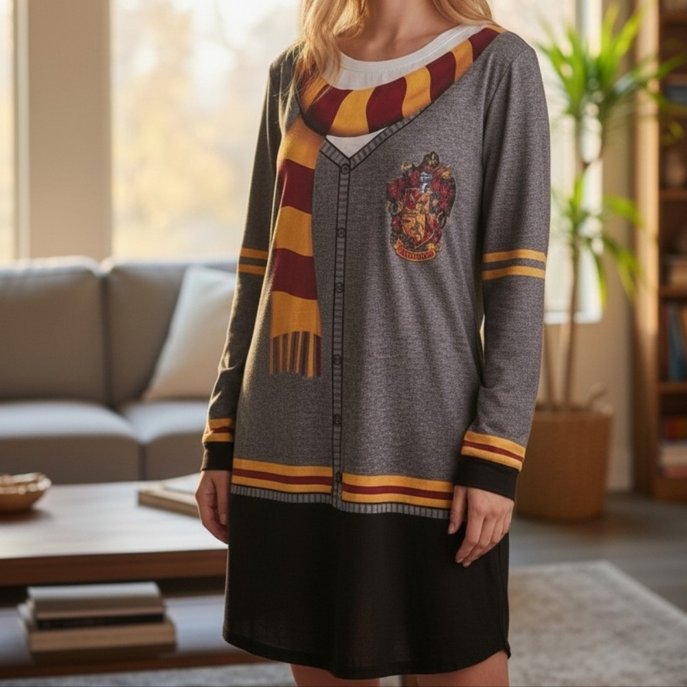 Wizarding World Harry Potter Gryffindor Long Sleeve Nightgown CostumeStyle Dress